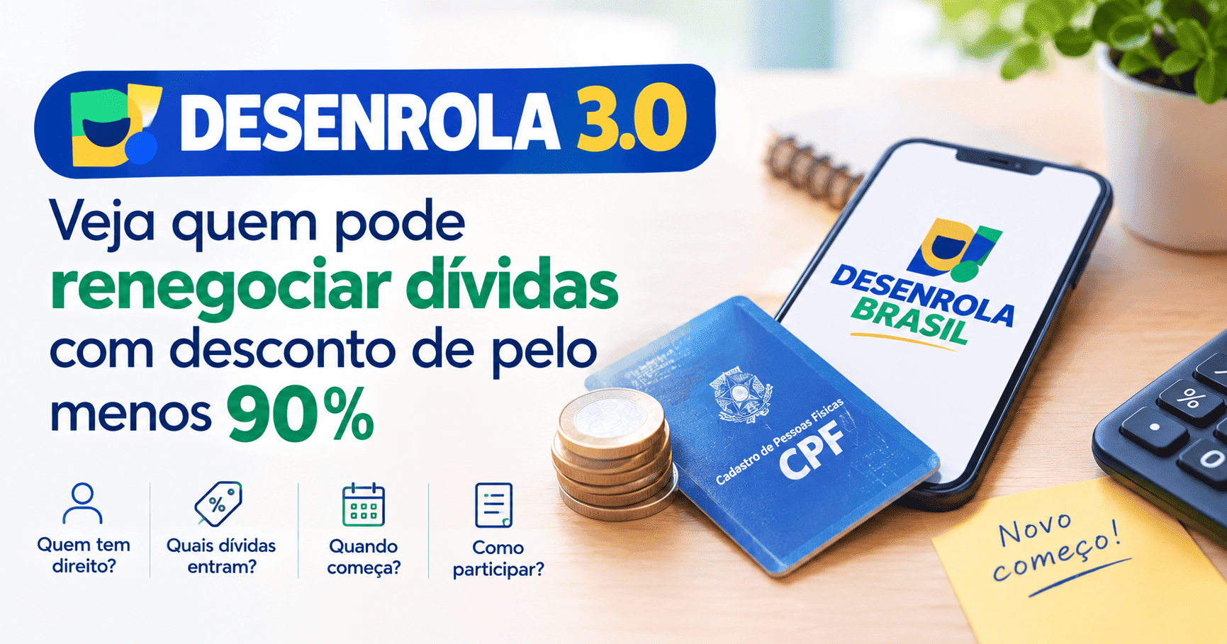 Desenrola 3.0: veja quem pode renegociar dívidas com desconto de pelo menos 90%