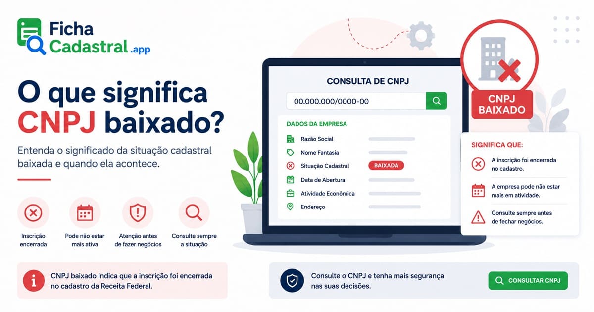 O que significa CNPJ baixado? Entenda a situação cadastral